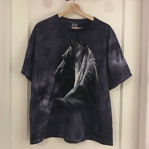 Navy tie dye horse t-shirt